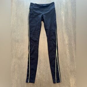 PURE BARRE BLACK LEGGINGS WITH GOLD STRIPES - Size Small SKU:251